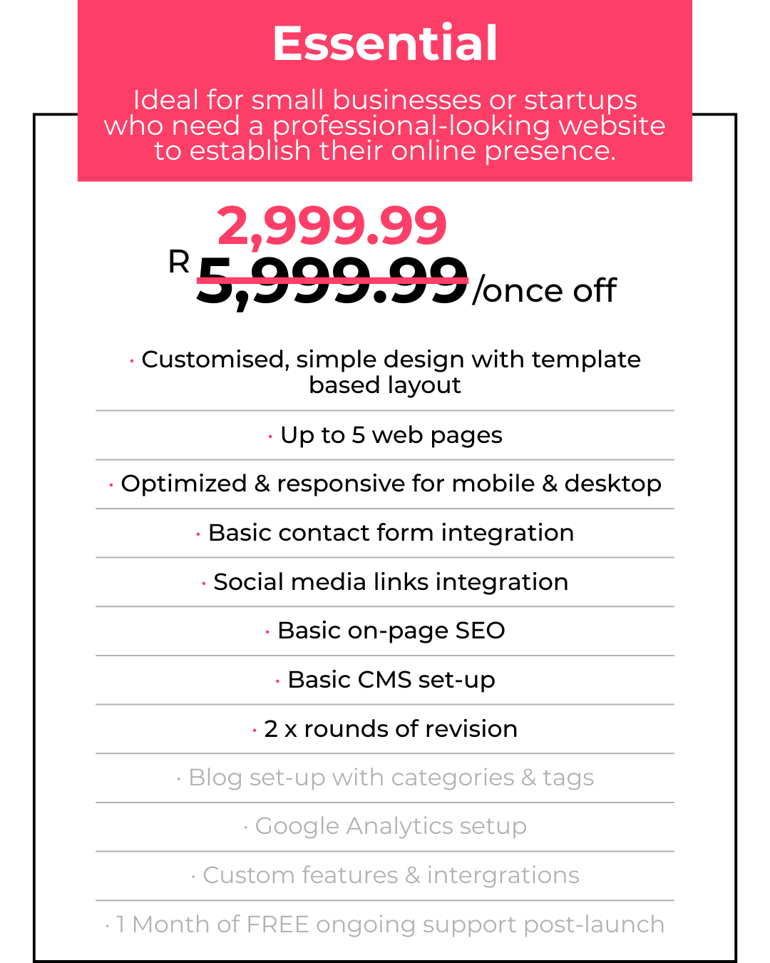 50% OFF website design package website design