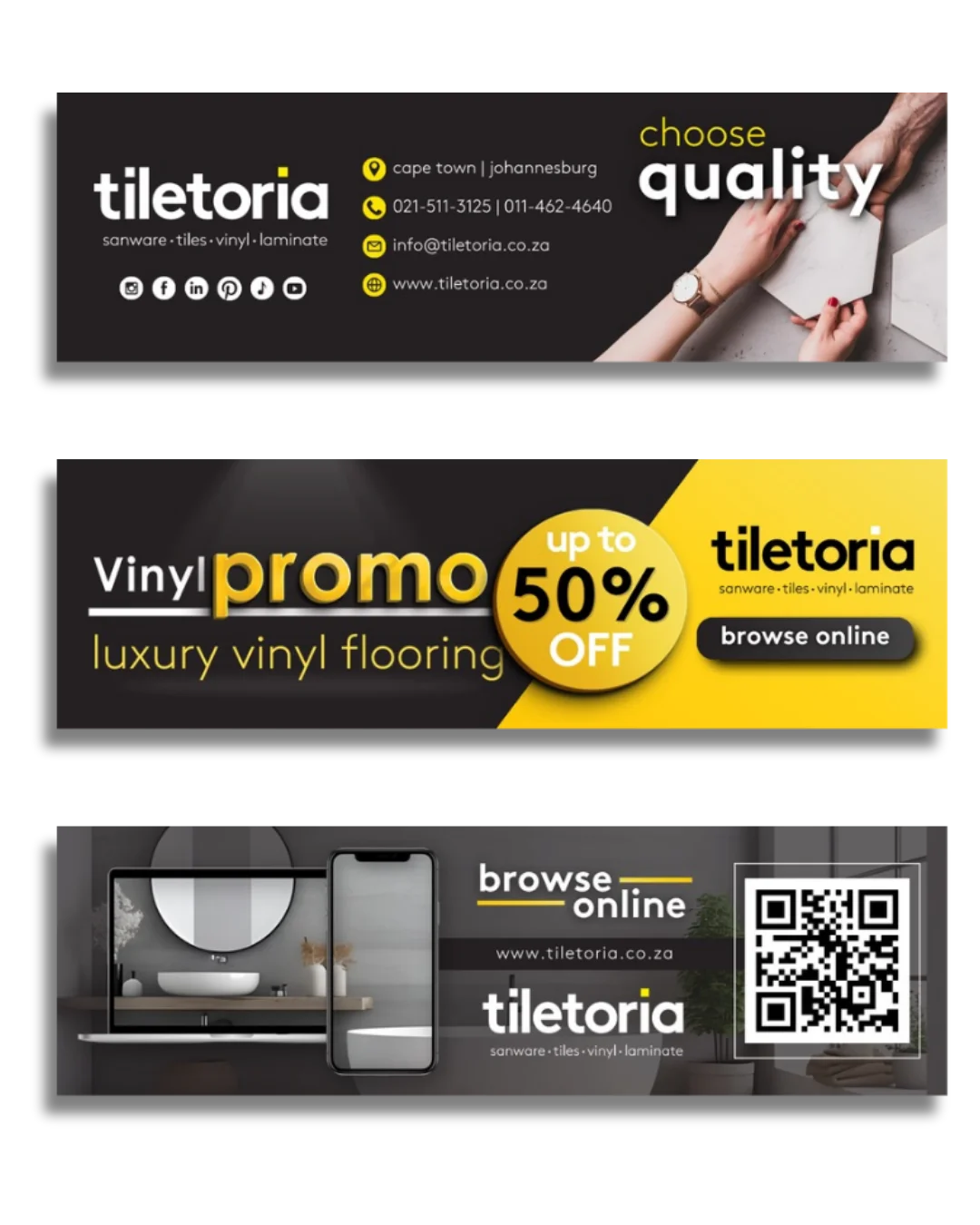 X Digital Project | Case Study | Tiletoria | Graphic Design | Email Signature Design | Business Branding | Creative Agency | Cape town, South Africa